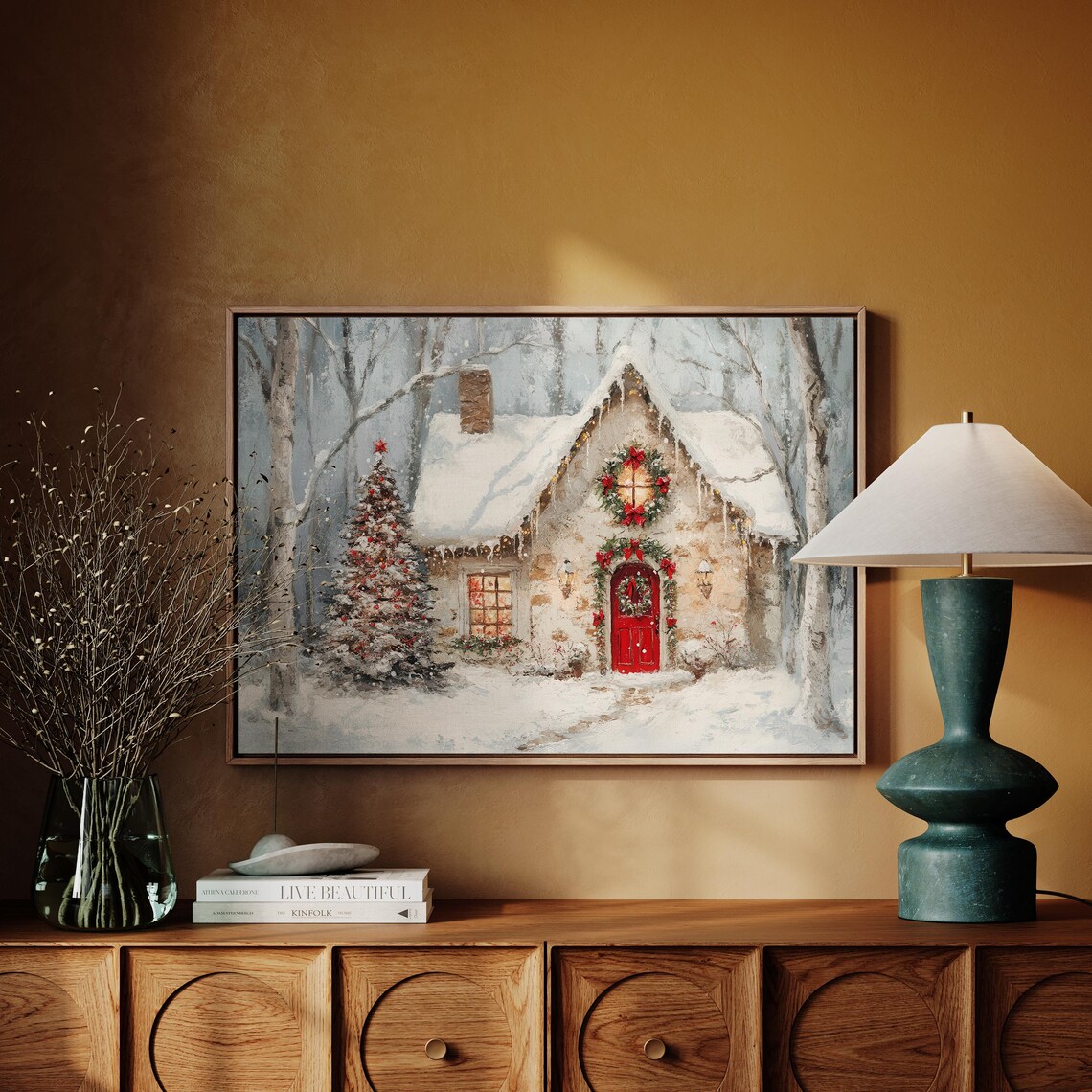 Rustic Ginger Bread House Farmhouse Christmas Decor - Image 3