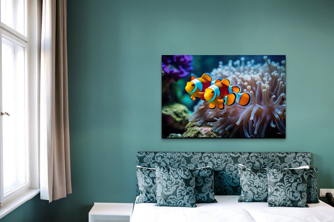 Anemone Fishes In Coral Reef Wall Art - Image 5