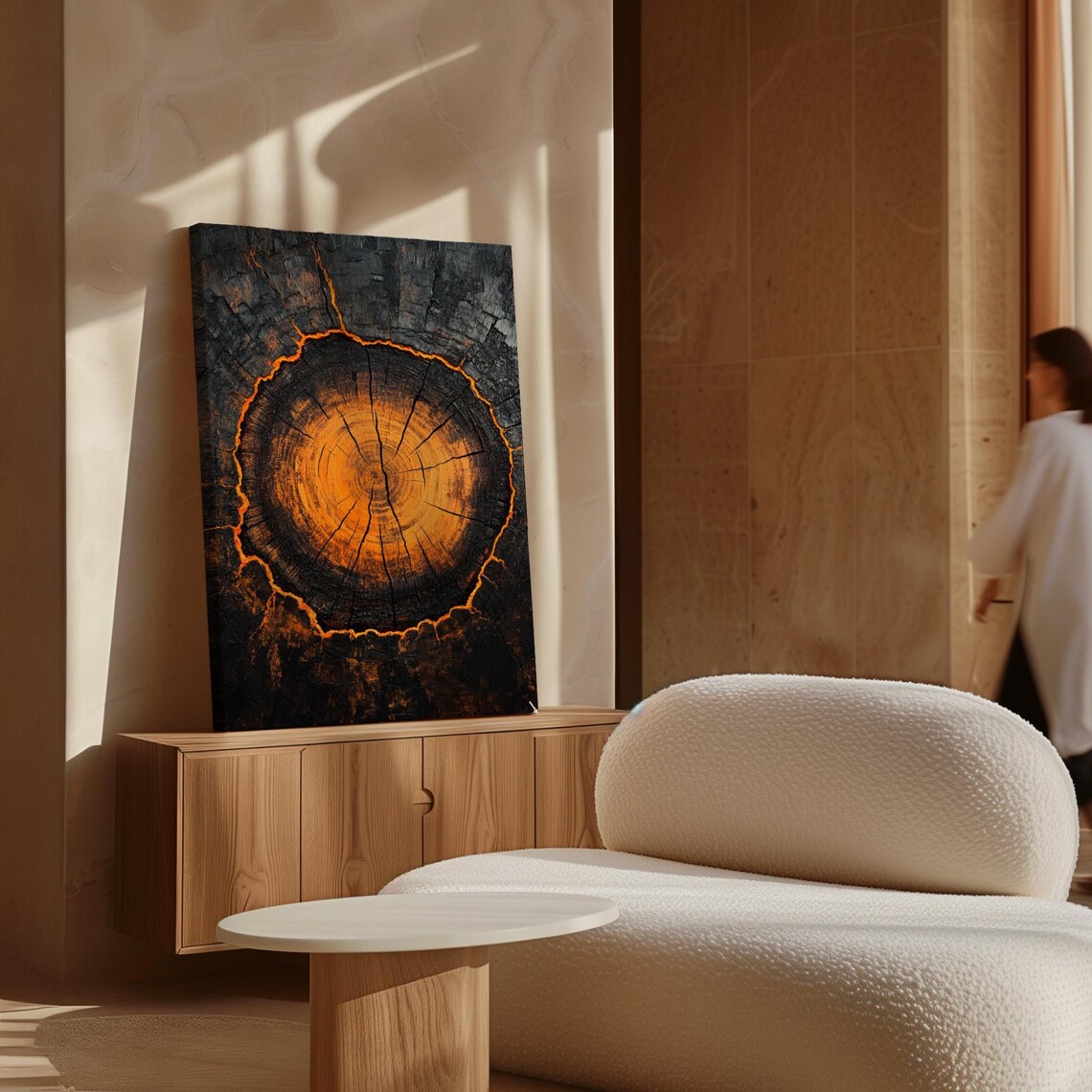 Fiery Tree Ring Art Print, Nature-Inspired Decor - Image 7