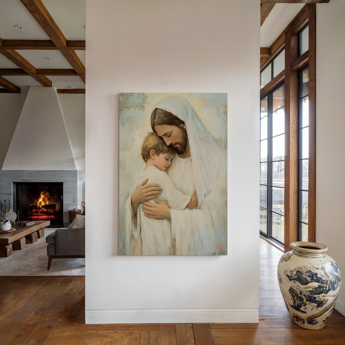 Jesus Hugging Child, Christian Inspirational Art - Image 5