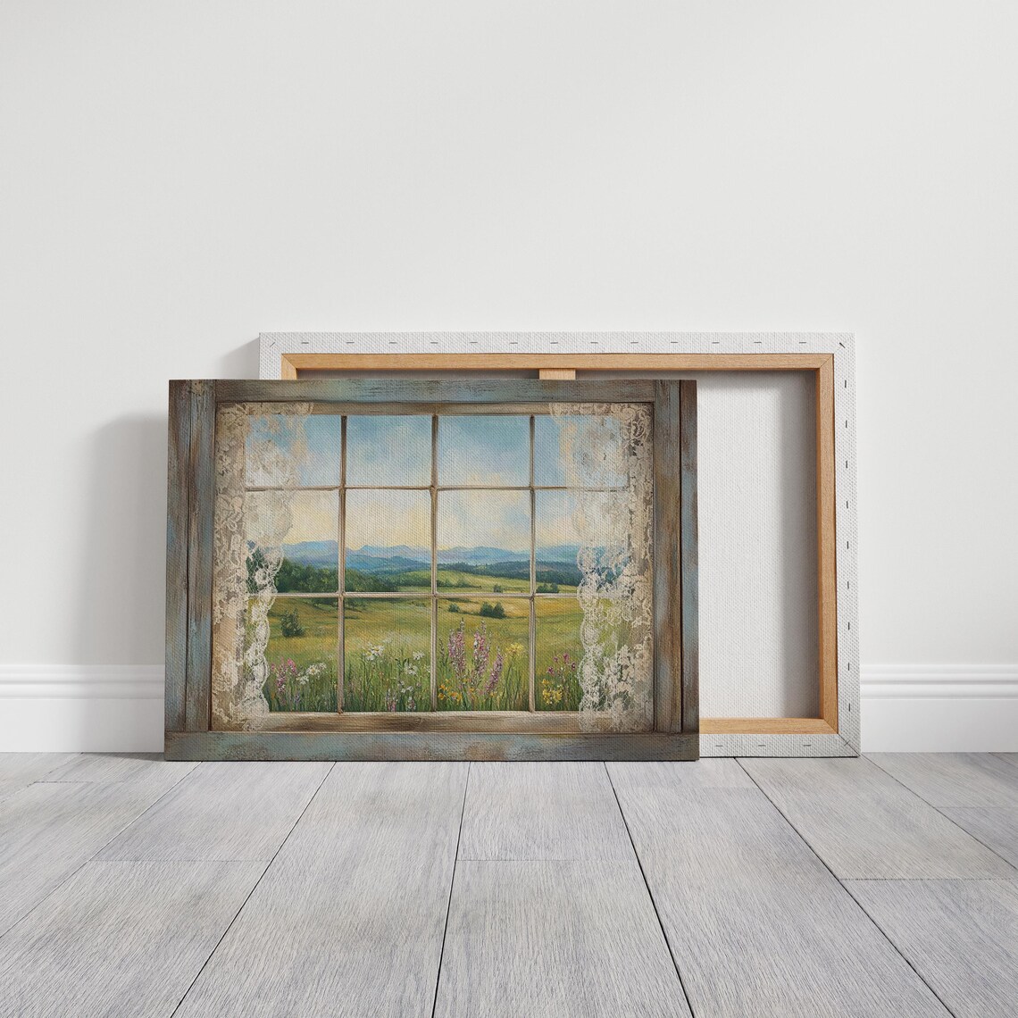 Rustic Window View Art Print, Countryside Landscape - Image 3