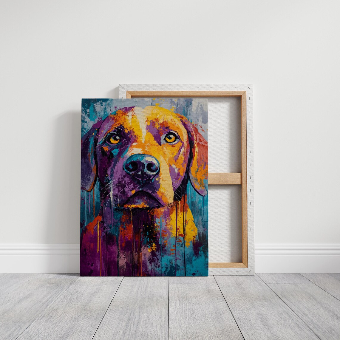 Colorful Abstract Dog Portrait Bold Multicolor Pet Painting Poster - Image 4