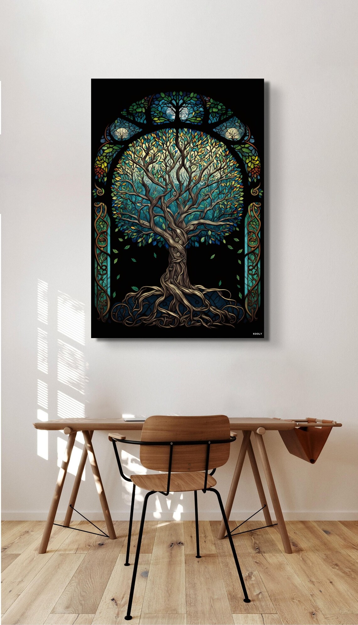 Tree Of Life Yggdrasil Stained Glass Art Print - Image 4