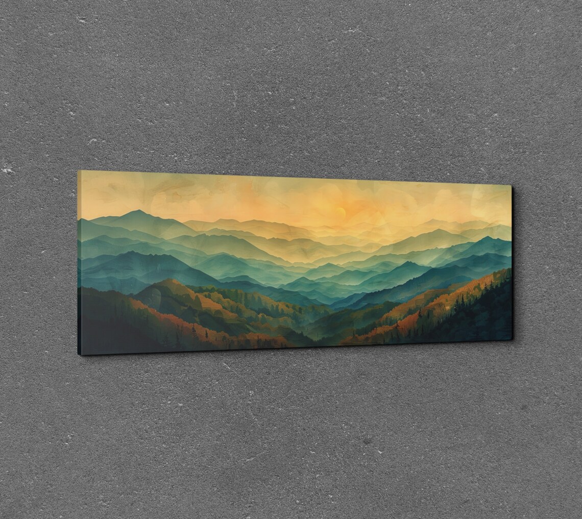Smokey Mountain Mid-Century Modern Panorama - Image 3