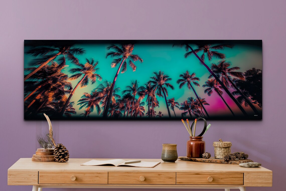 Palm Trees Beach Art Print, Colorful Sky - Image 6