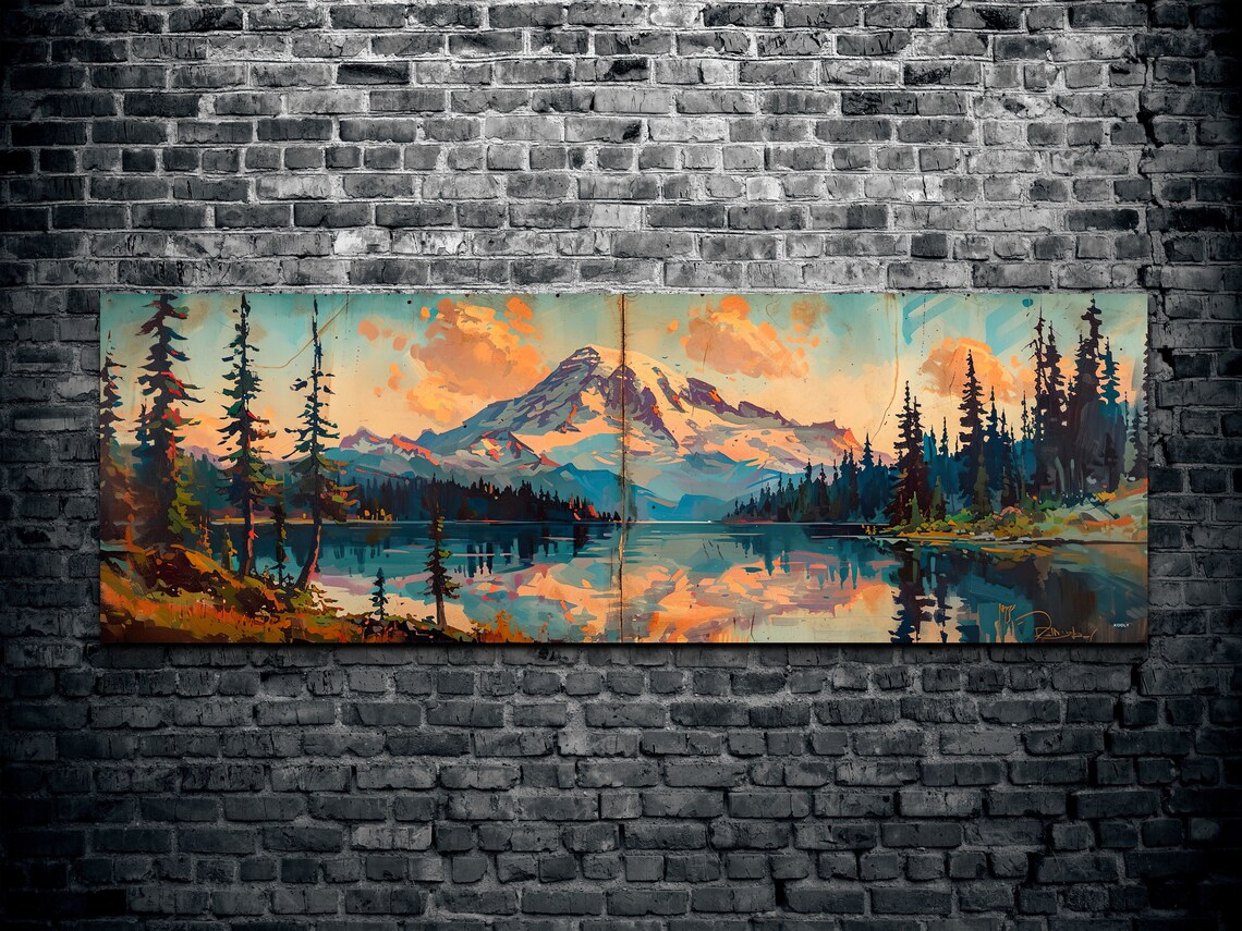 Mount Rainier Mid-Century Modern Art Print - Image 2