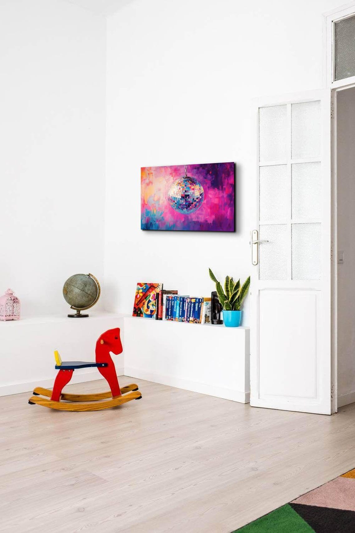 Disco Ball Color Explosion Ready To Hang Wall Art Print Heart Art Cute Decor Wall Art Home Decor Groovy Art Prints - Image 4