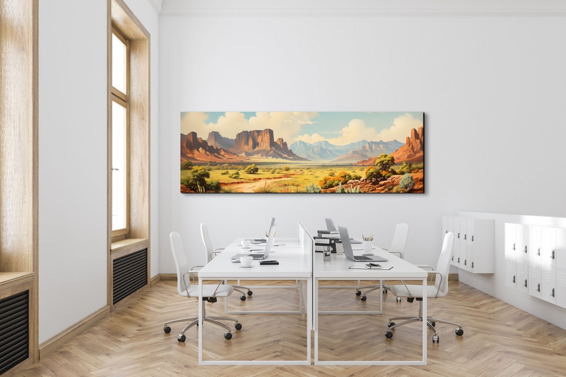 Panoramic Red Rock Desert Valley With Mesas Classic West Poster - Image 4