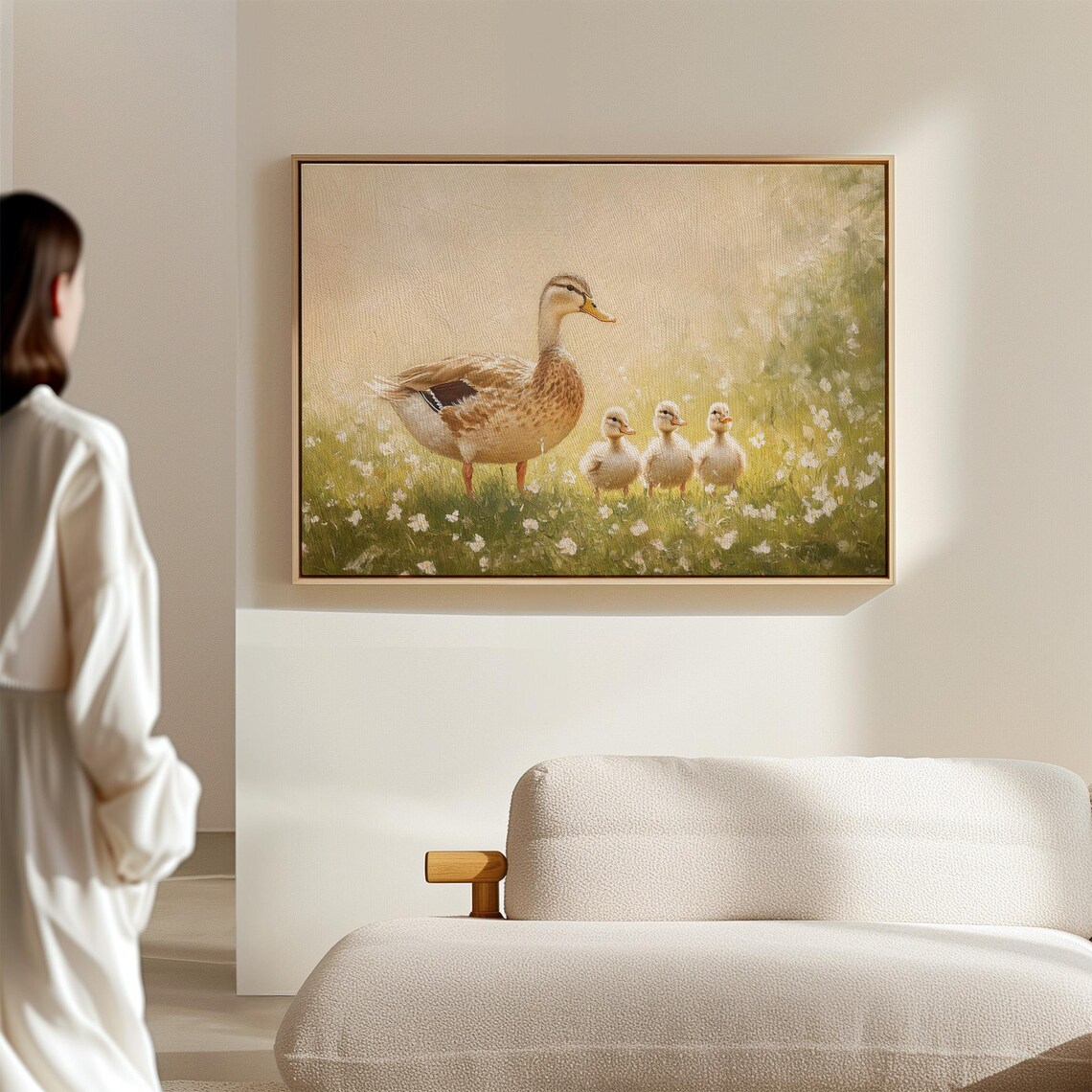 Mother Duck and Ducklings, Rustic Farmhouse Meadow Art Print - Image 7