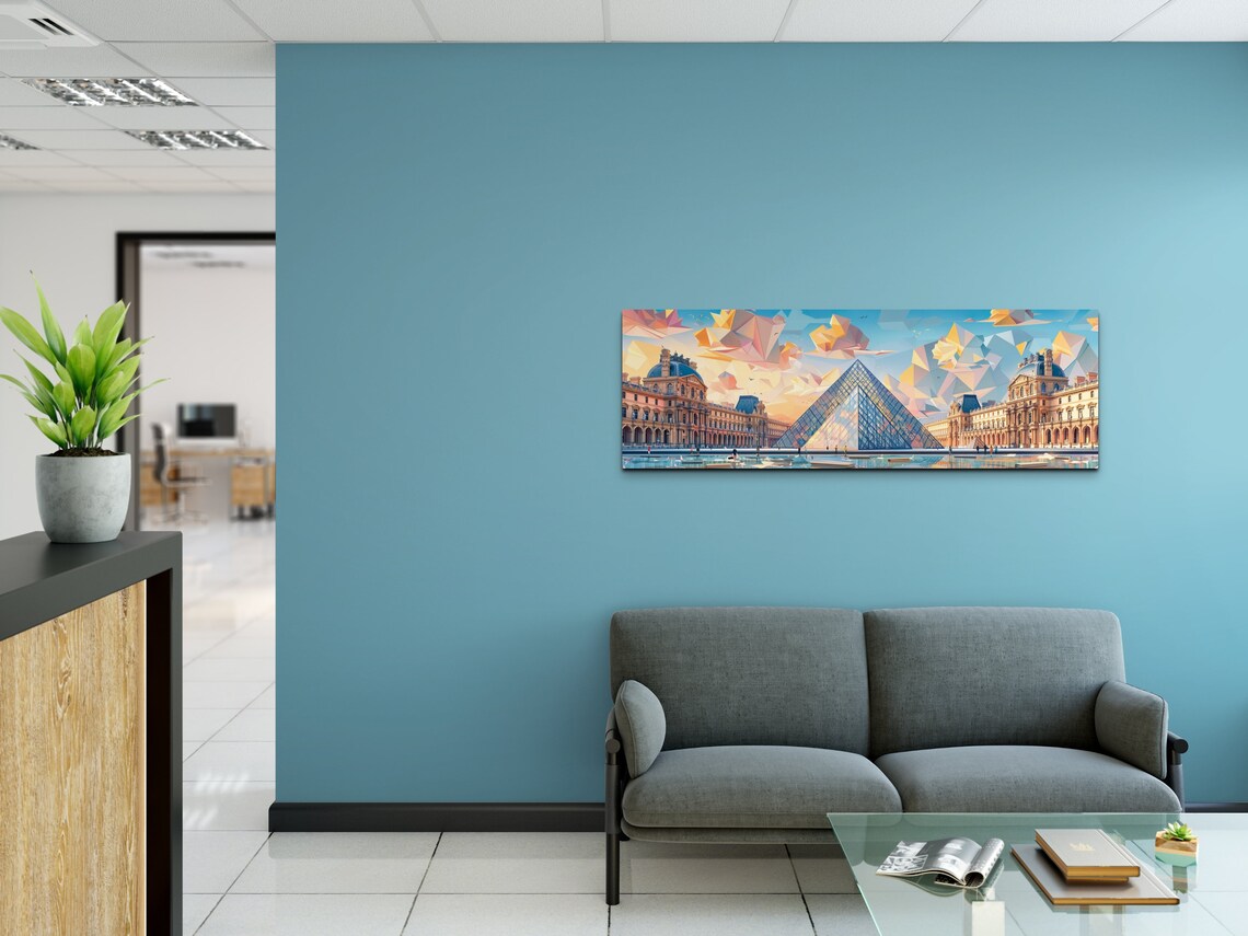 The Louvre Mid-Century Modern Panoramic Art Print - Image 7