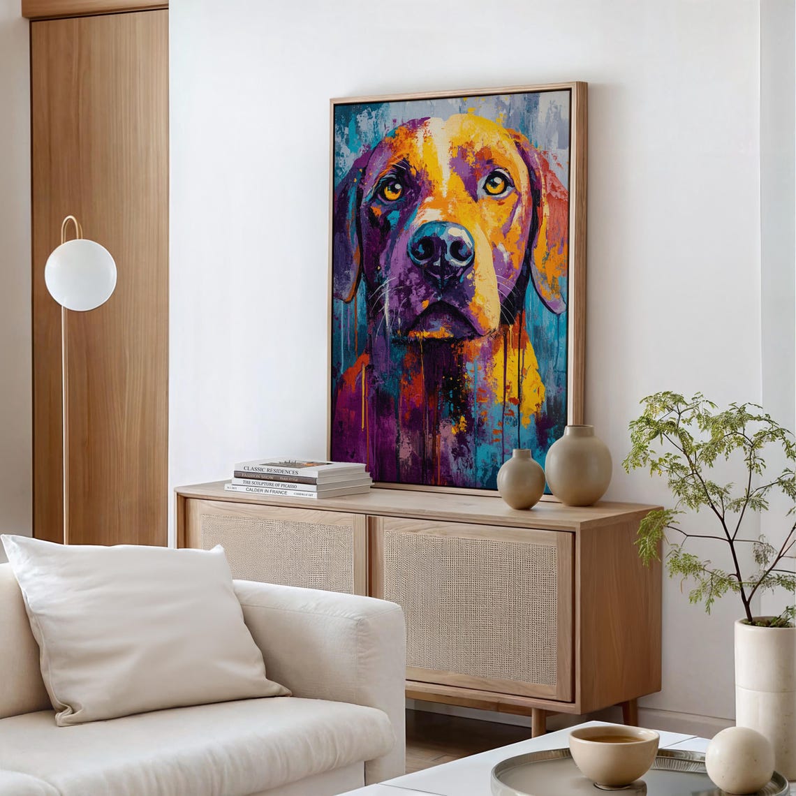 Colorful Abstract Dog Portrait Bold Multicolor Pet Painting Poster - Image 3
