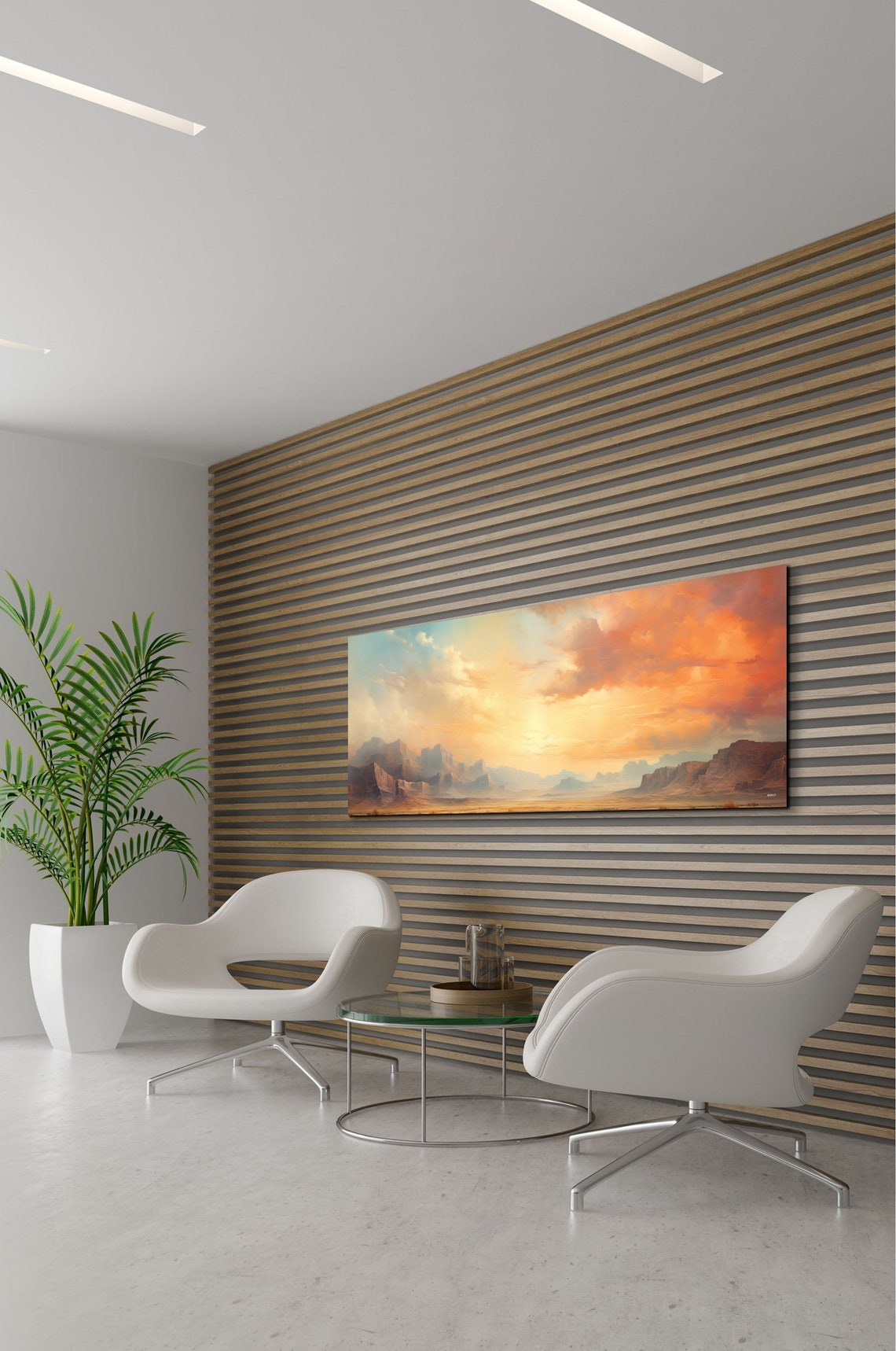 Panoramic Desert Mesas At Sunset Dramatic Cloudscape Art Poster - Image 6