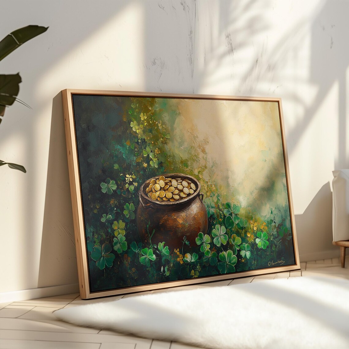 Pot Of Gold With Shamrocks, Irish-Inspired Art Print - Image 7