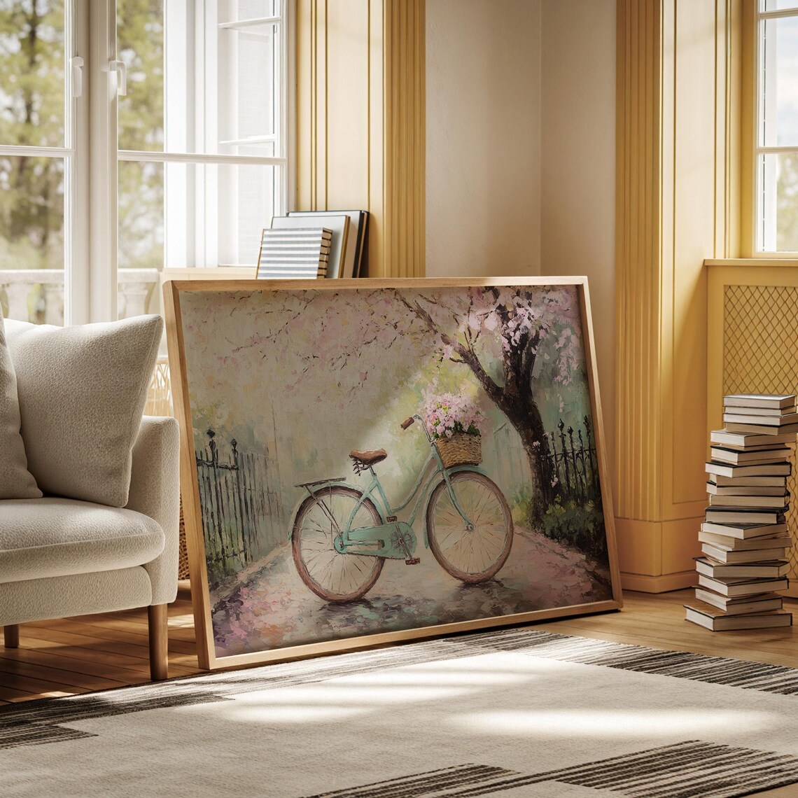 Vintage Bicycle, Romantic Spring Scene With Flowers - Image 6