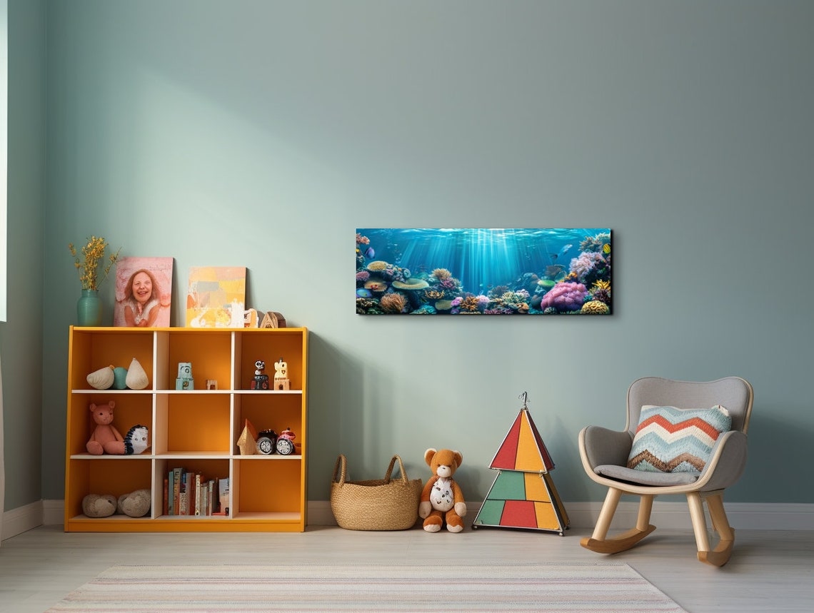 Underwater Coral Reef with Sunbeams and Tropical Fish Poster - Image 7