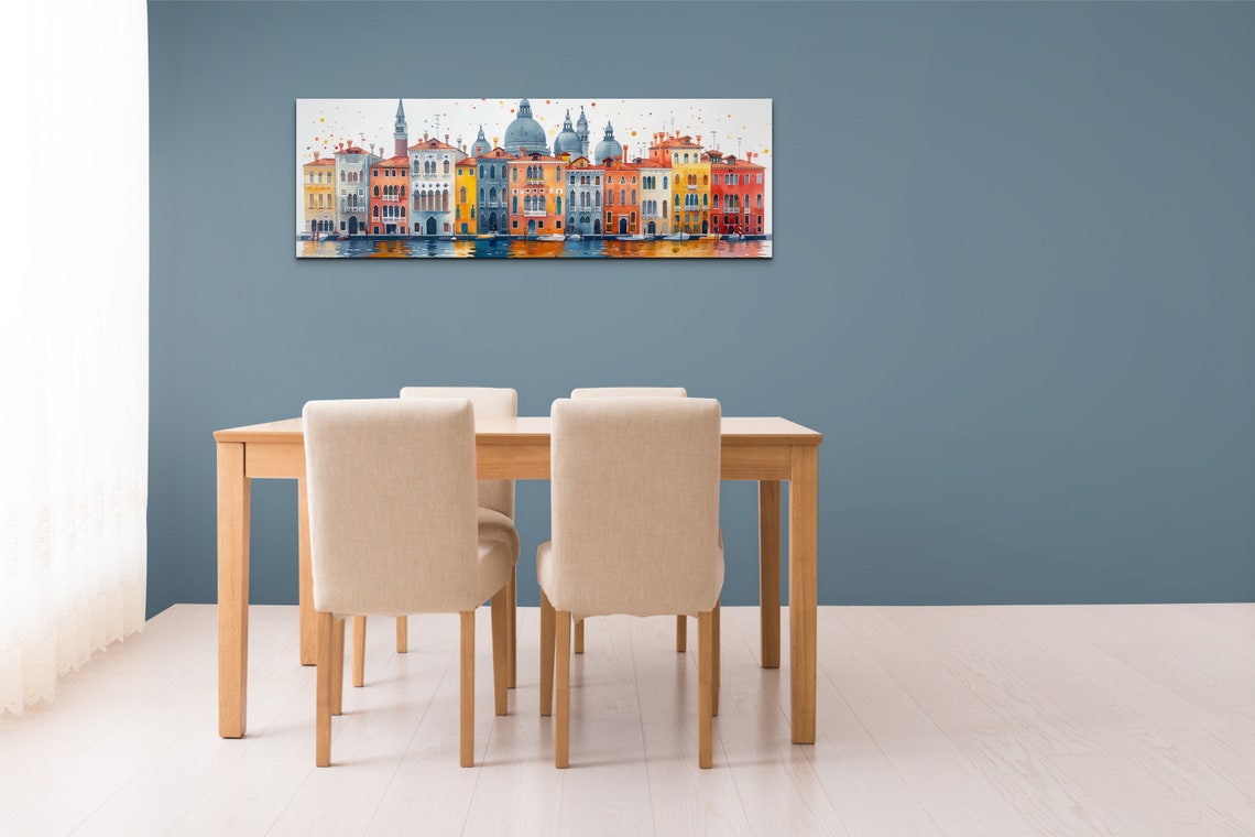 Colorful Venice Italy Landmark Boat River Oil Painting Watercolor Wall Art Calming Poster Print Homeoffice Room Decor Gifts - Image 7