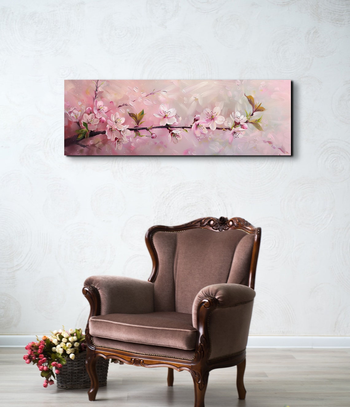 Pink Cherry Blossom Branch Spring Bloom Romantic Floral Art Poster - Image 3