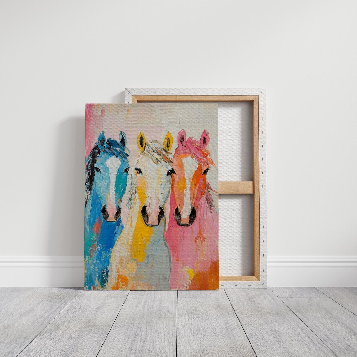 Colorful Horse Trio Abstract Farmhouse Wall Art - Image 7