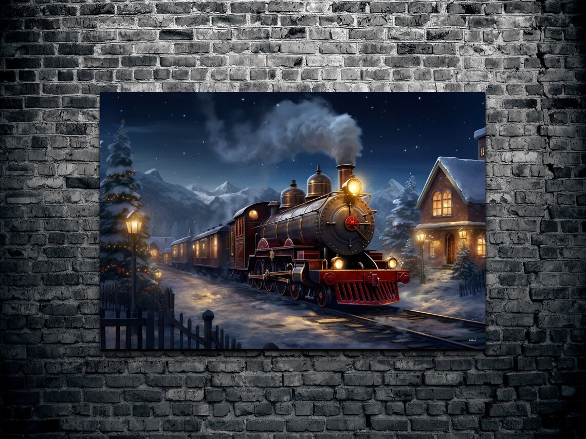 Watercolor Steam Train Art Print, Locomotive Decor - Image 2