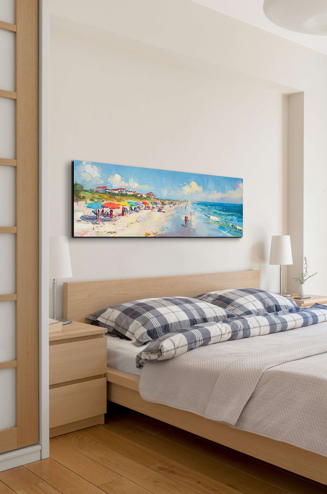 Sunny Beach with Colorful Umbrellas Impressionist Seaside Poster - Image 7