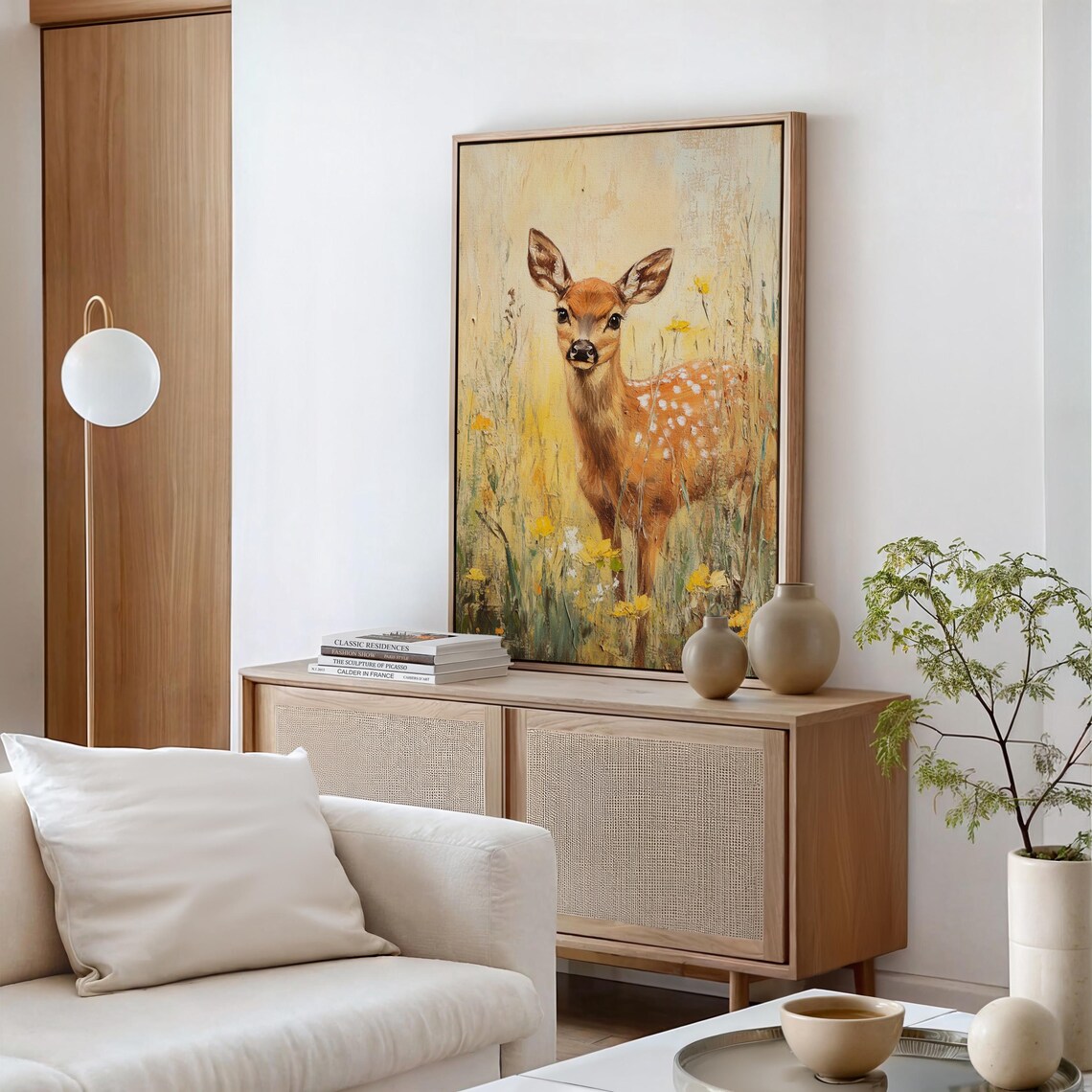 Fawn In Wildflower Meadow Art Print, Rustic Woodland Decor - Image 6