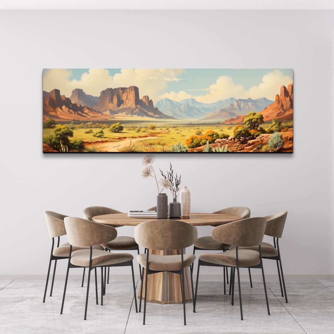 Panoramic Red Rock Desert Valley With Mesas Classic West Poster - Image 7