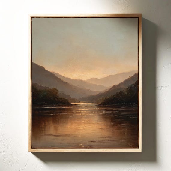 Golden Sunset Over Mountain River