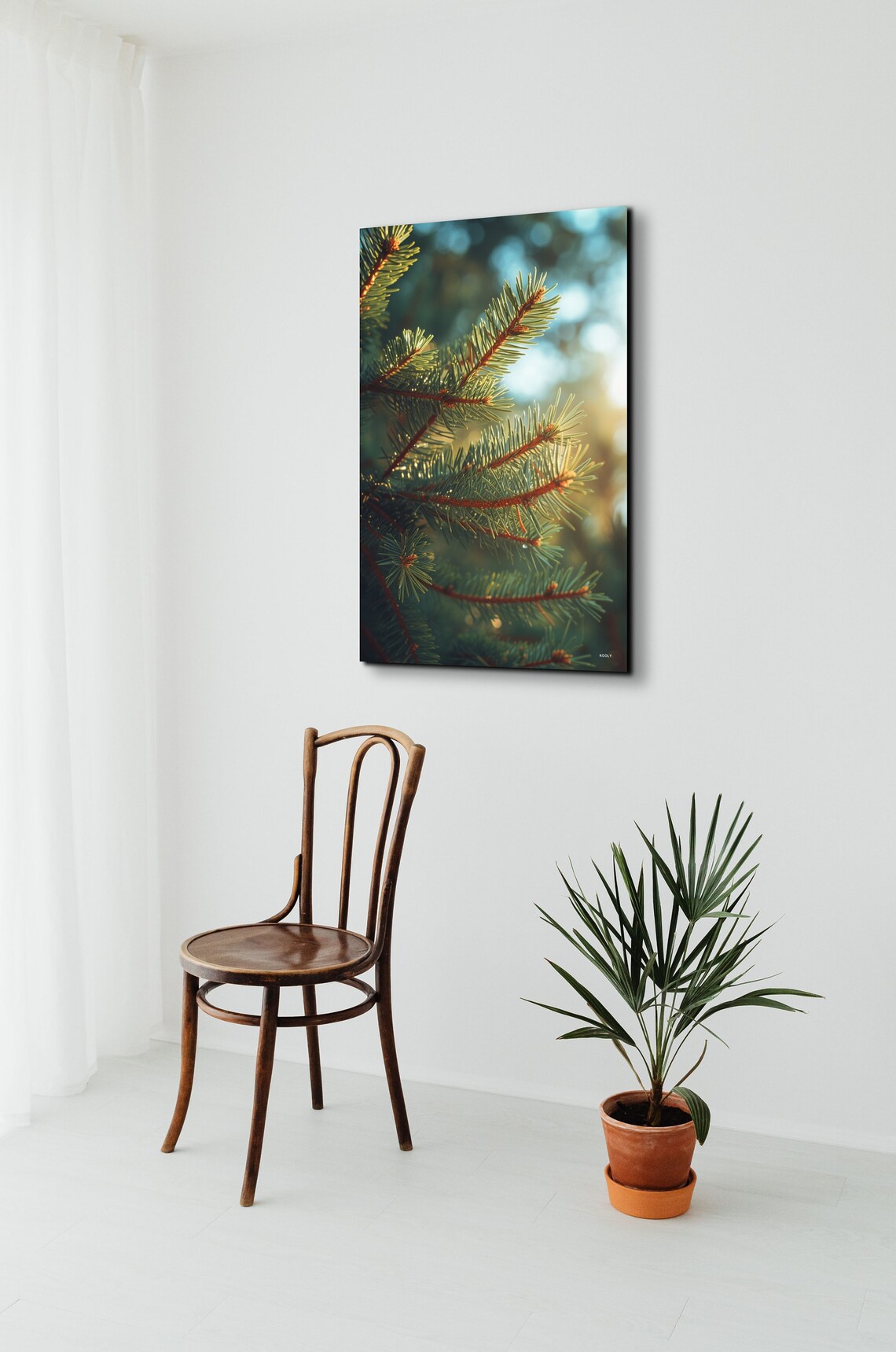 Pine Branch Art Print, Green Cabin Decor - Image 3