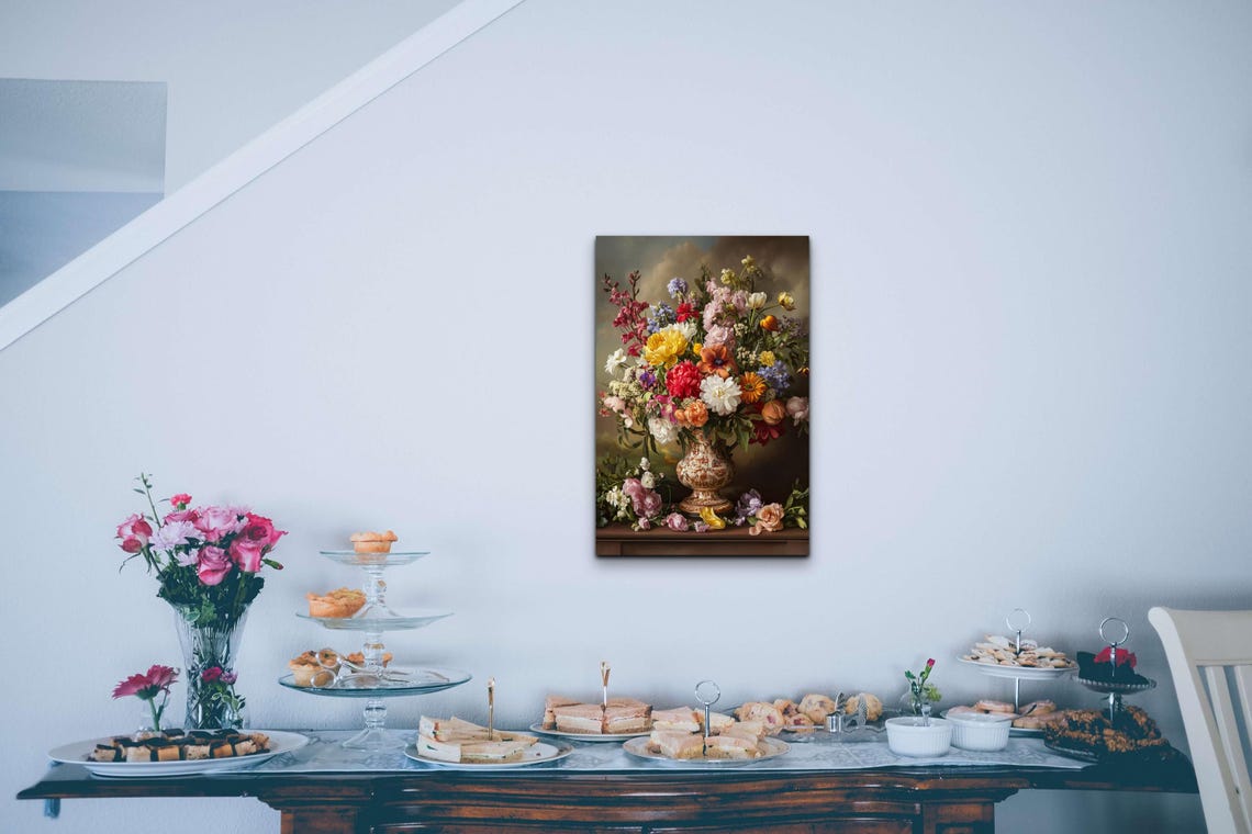 Dutch Style Floral Bouquet Ornate Vase Classic Still Life Poster - Image 4