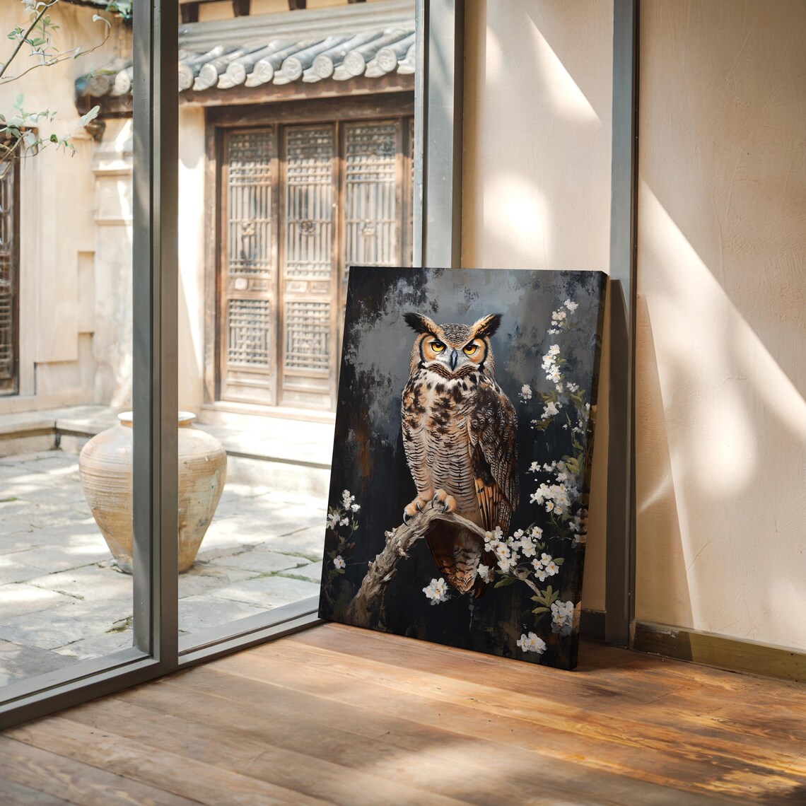 Great Horned Owl Art Print, Rustic Decor - Image 6