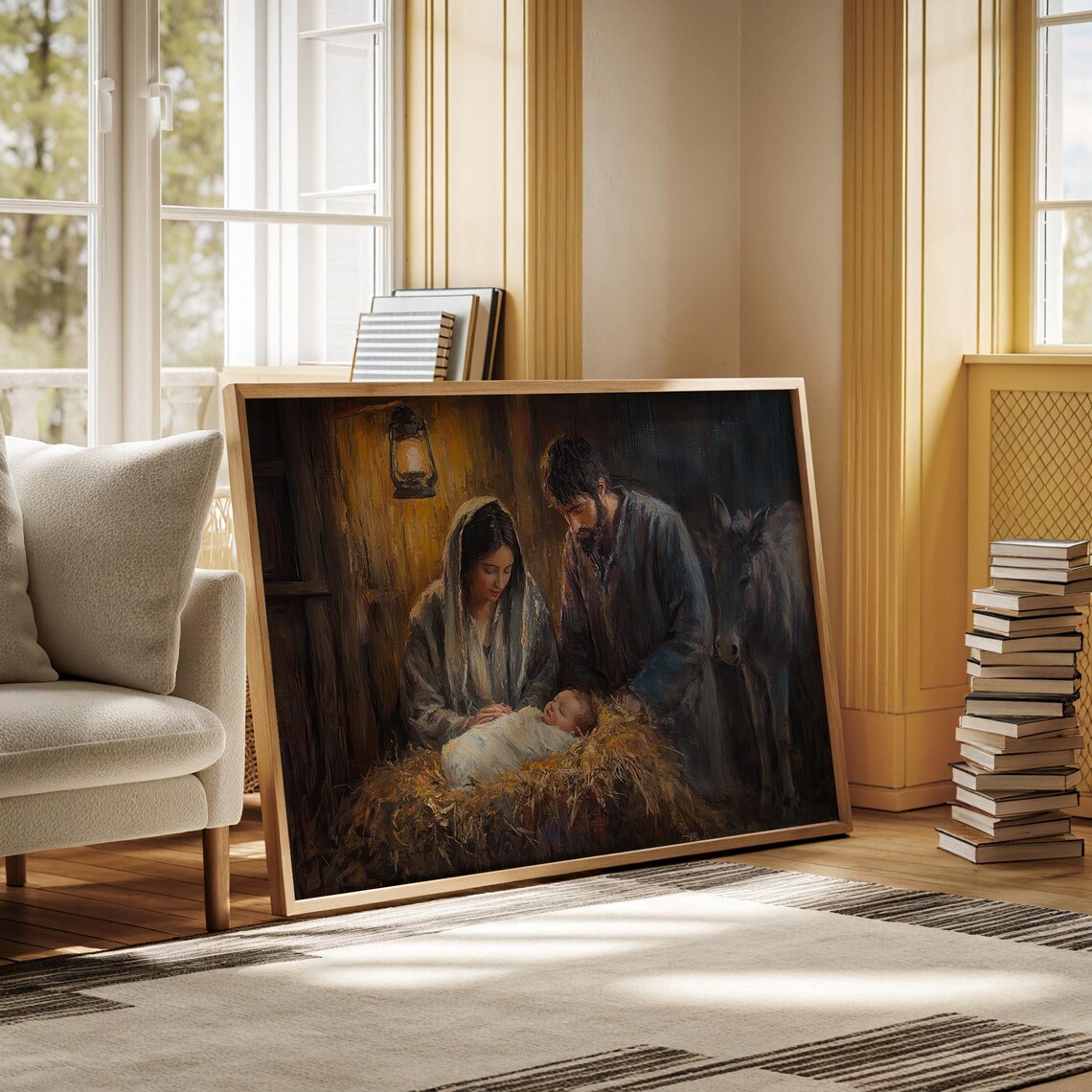 Christian Nativity Jesus In The Manger Art Print - Image 5