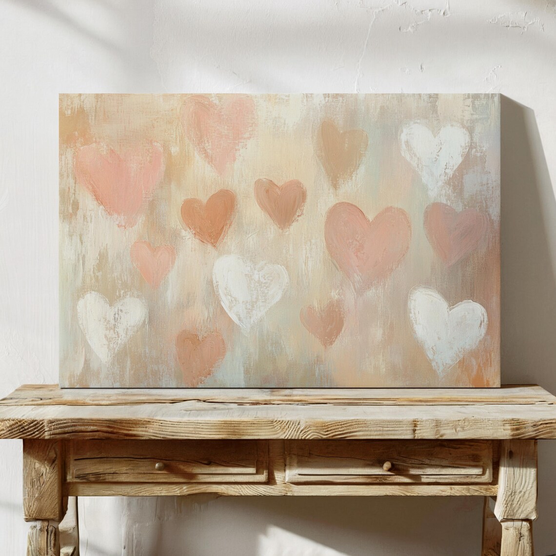 Neutral Toned Heart Abstract Wall Art Print - Image 6
