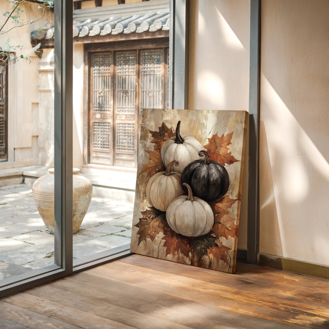 Autumn Pumpkin Art Print, Rustic Fall Harvest - Image 7