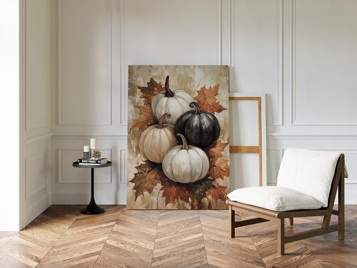 Autumn Pumpkin Art Print, Rustic Fall Harvest - Image 3