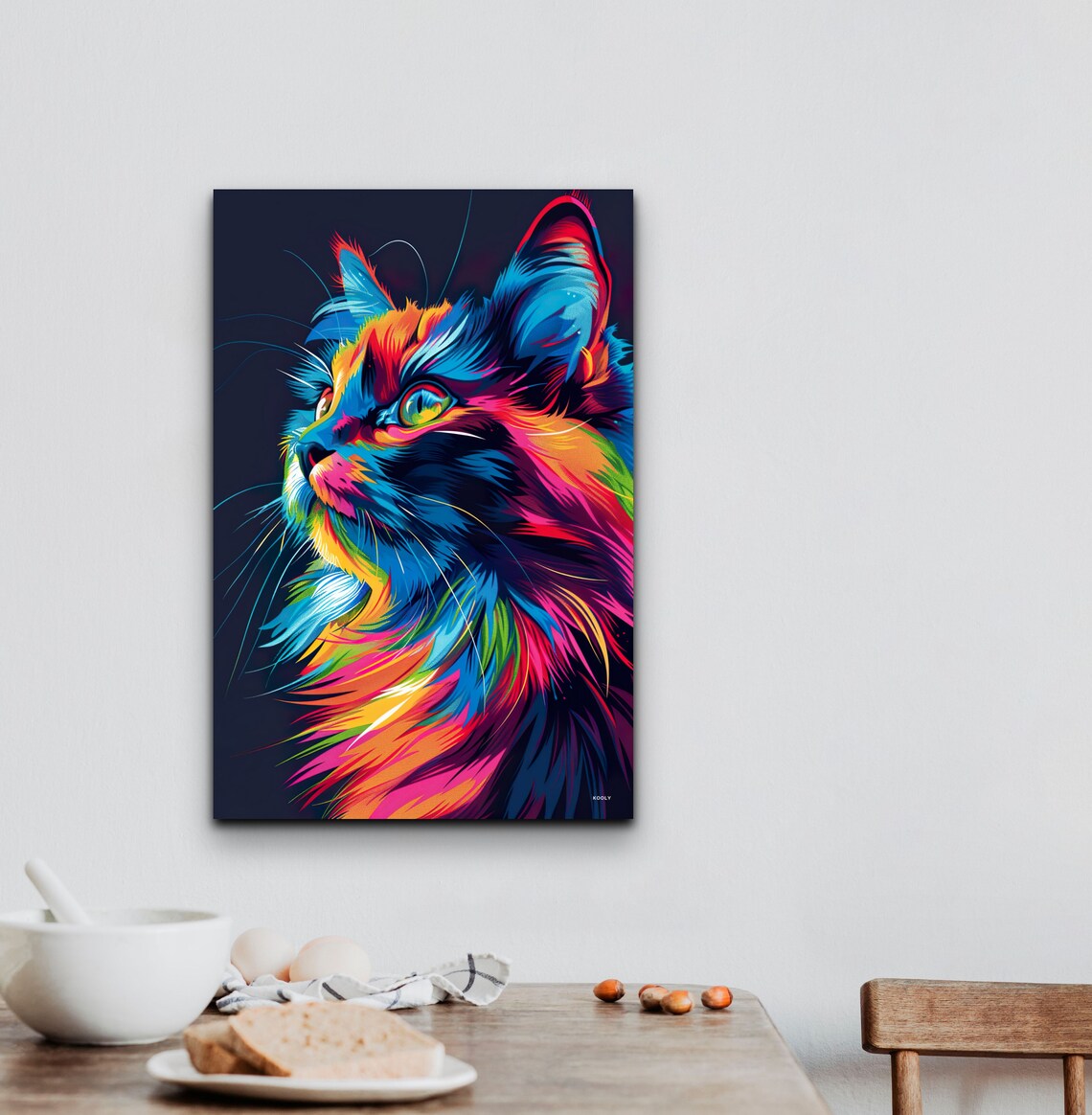 Siberian Cat Portrait Art Print, Animal Decor - Image 3