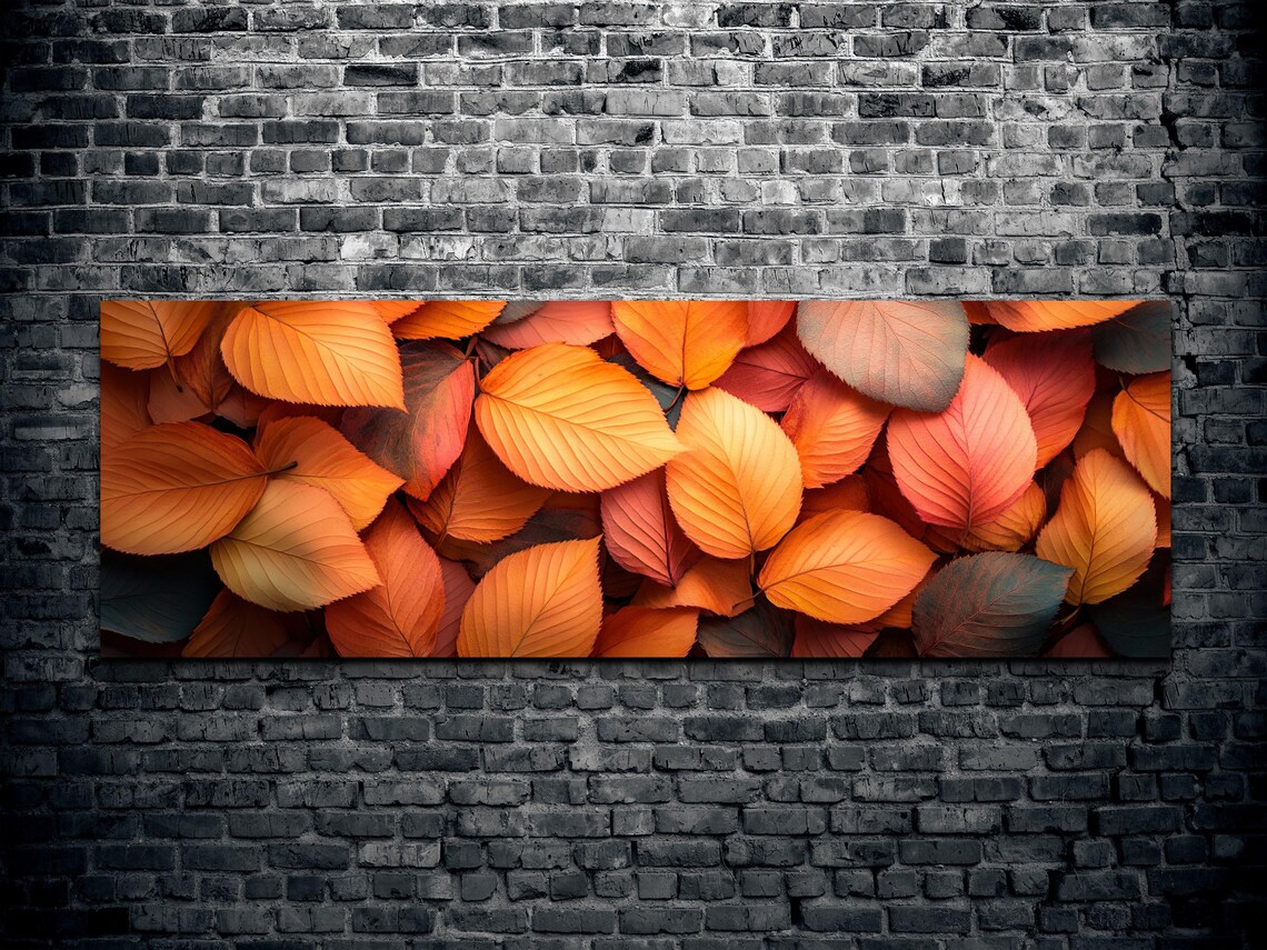Fall Rustic Leaves Landscape Art, Halloween Decor - Image 2