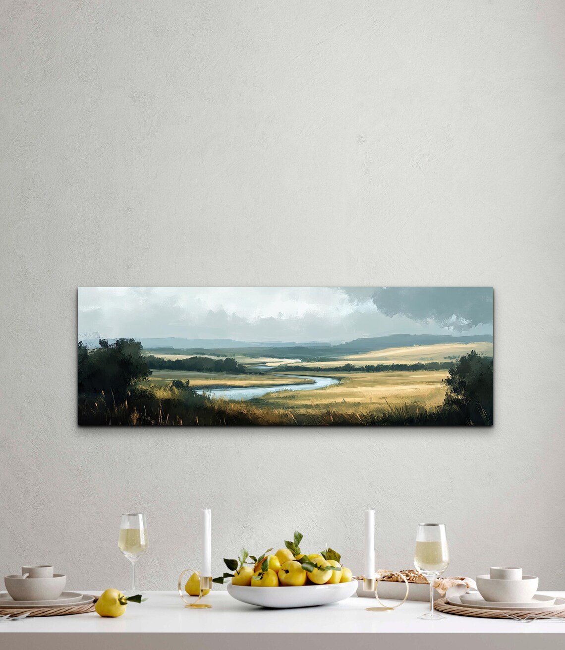Serene River Landscape, Tranquil Landscape Art - Image 3