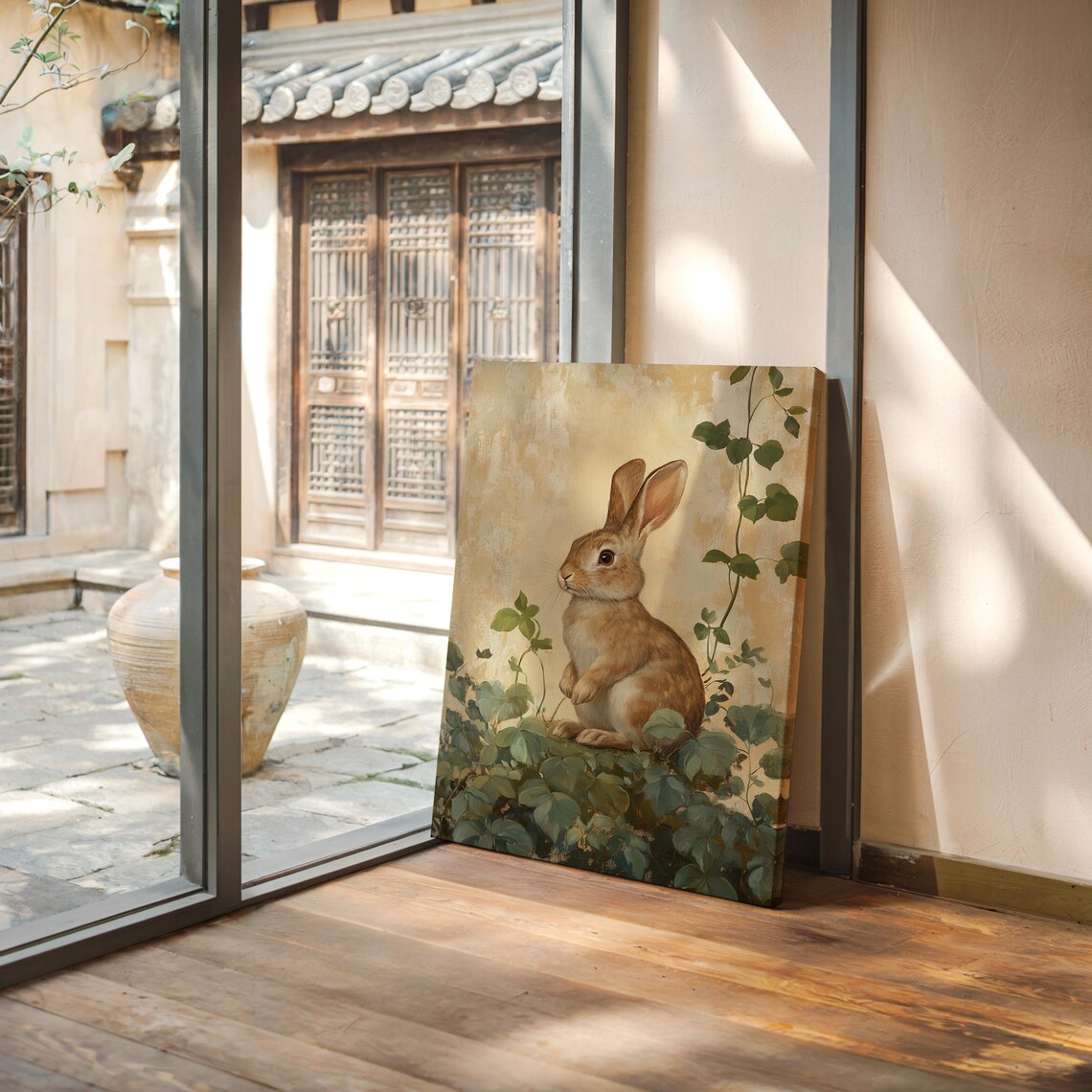 Charming Rabbit Art Print, Rustic Nature Inspired - Image 4