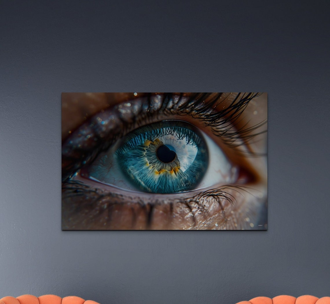 Blue Human Eye Extreme Close Up Macro Photography Art Poster