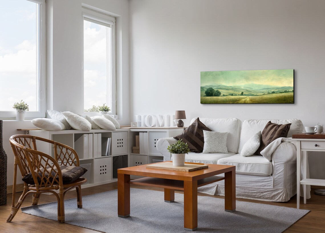 Vintage Misty Mountain Scene Art Print Extra Large Wall Art Panoramic Artwork Nature Art - Image 6
