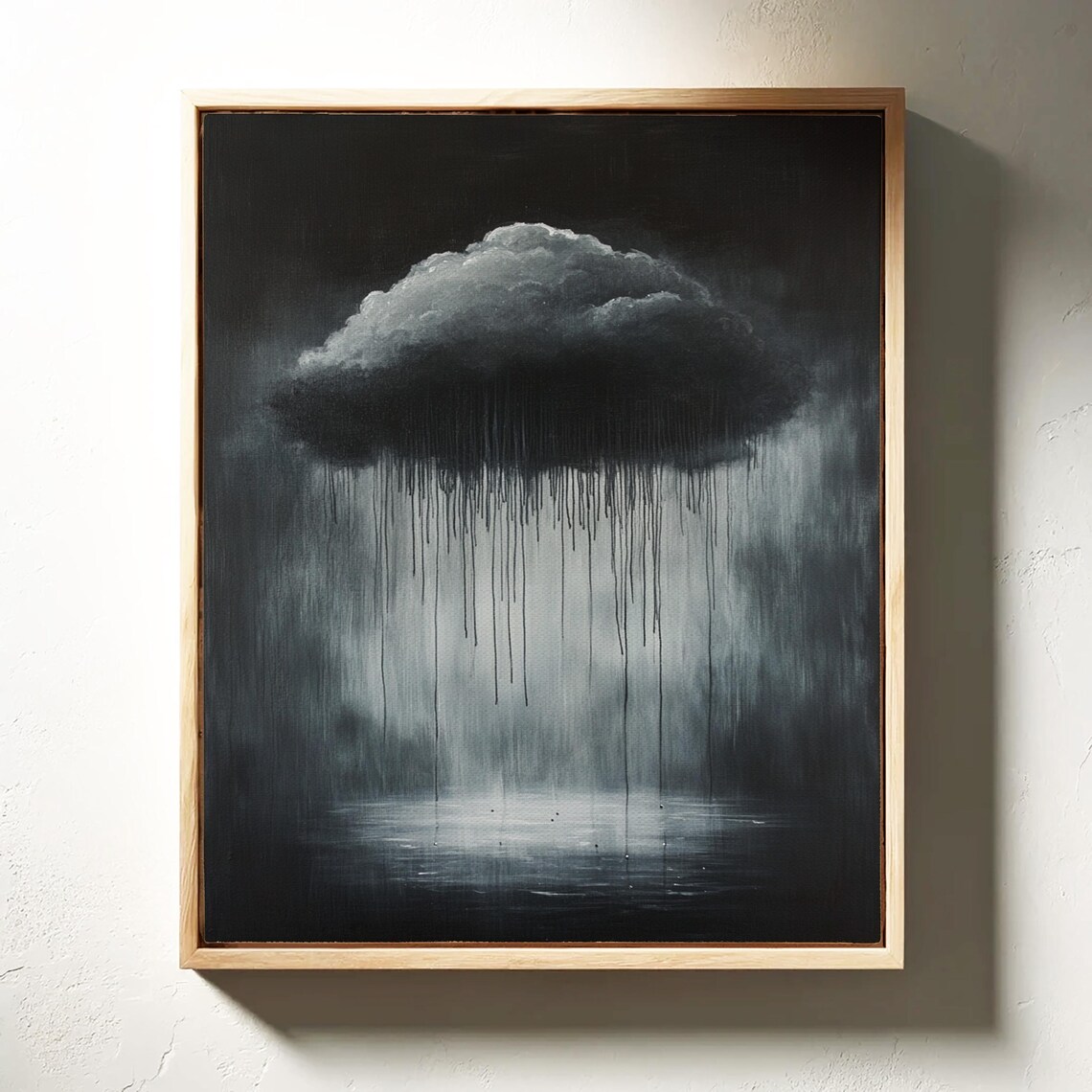 Moody Rain Cloud Minimalist Abstract Wall Art - Image 4