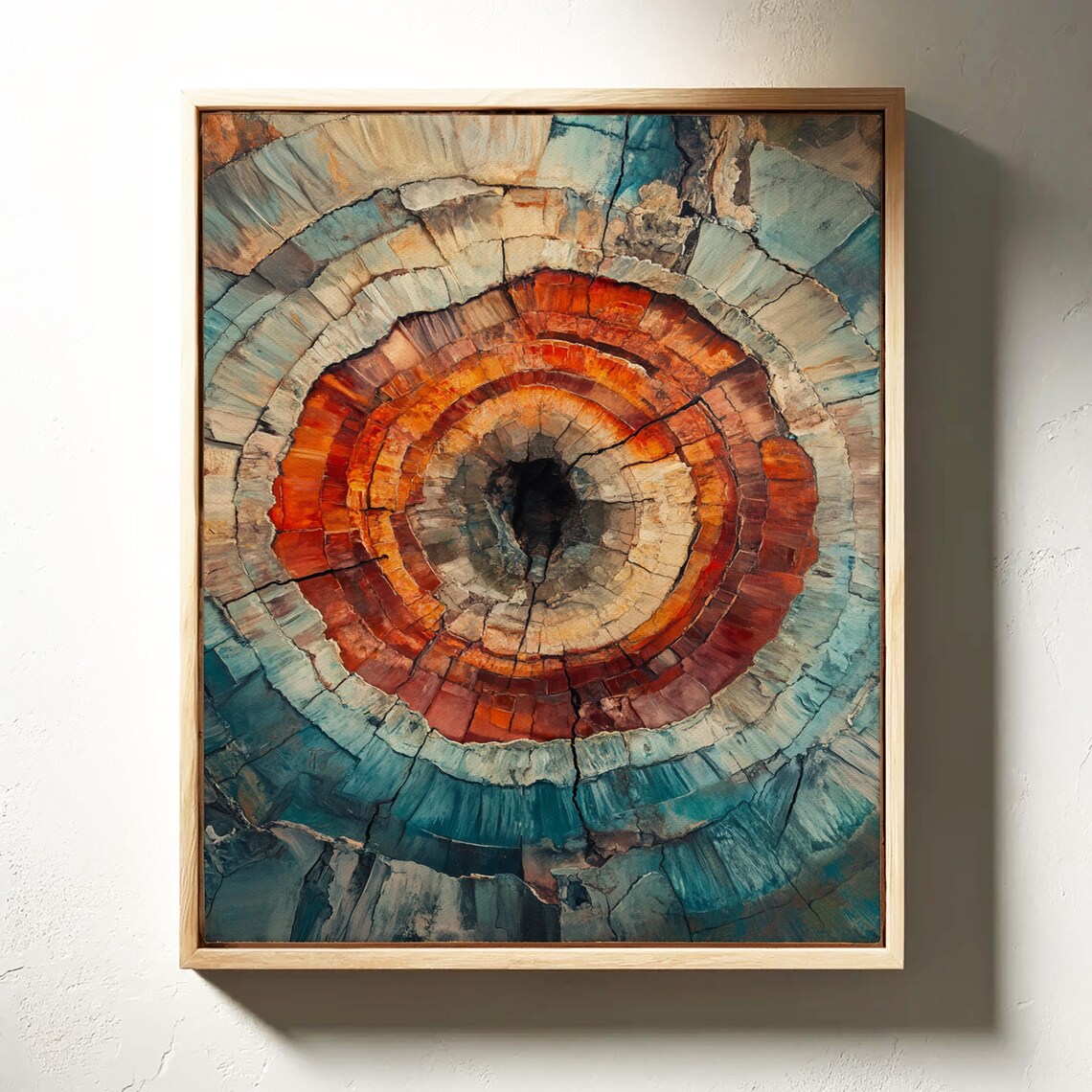 Petrified Wood Abstract Tree Ring Rustic Nature Art Print - Image 2