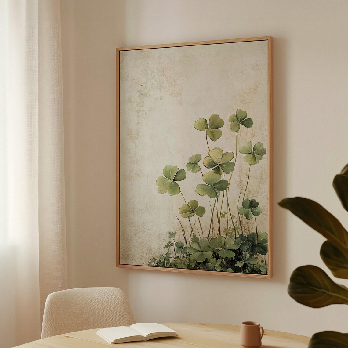 Minimalist Shamrock Wall Art, Elegant Nature Print - Image 3