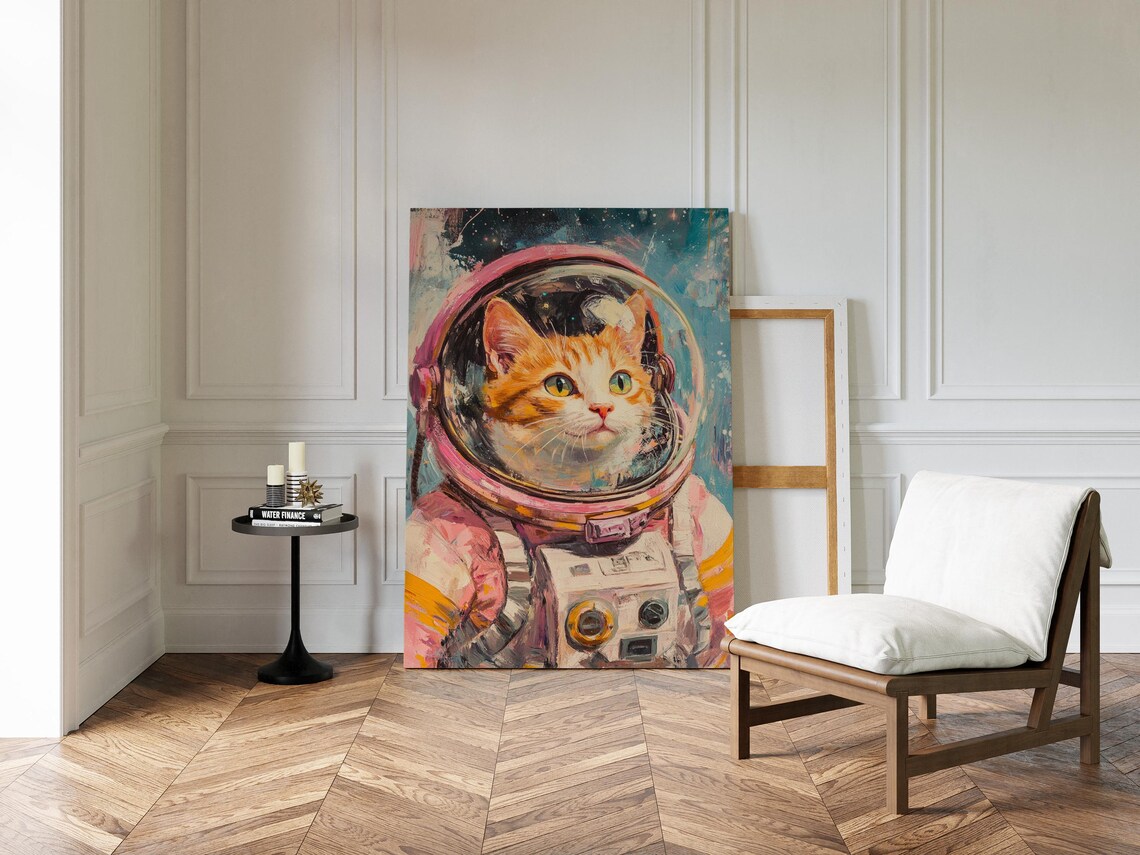 Astronaut Cat Art Print, Whimsical Space Cat - Image 6