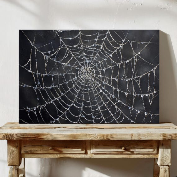 Dewcovered Spider Web Gothic Nature Wall Art