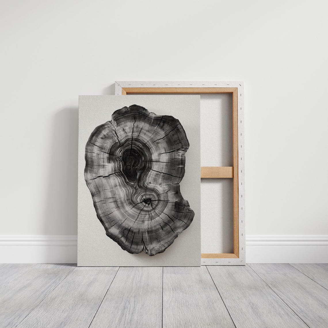 Black White Organic Tree Ring Minimal Botanical Scandi Art Poster - Image 6