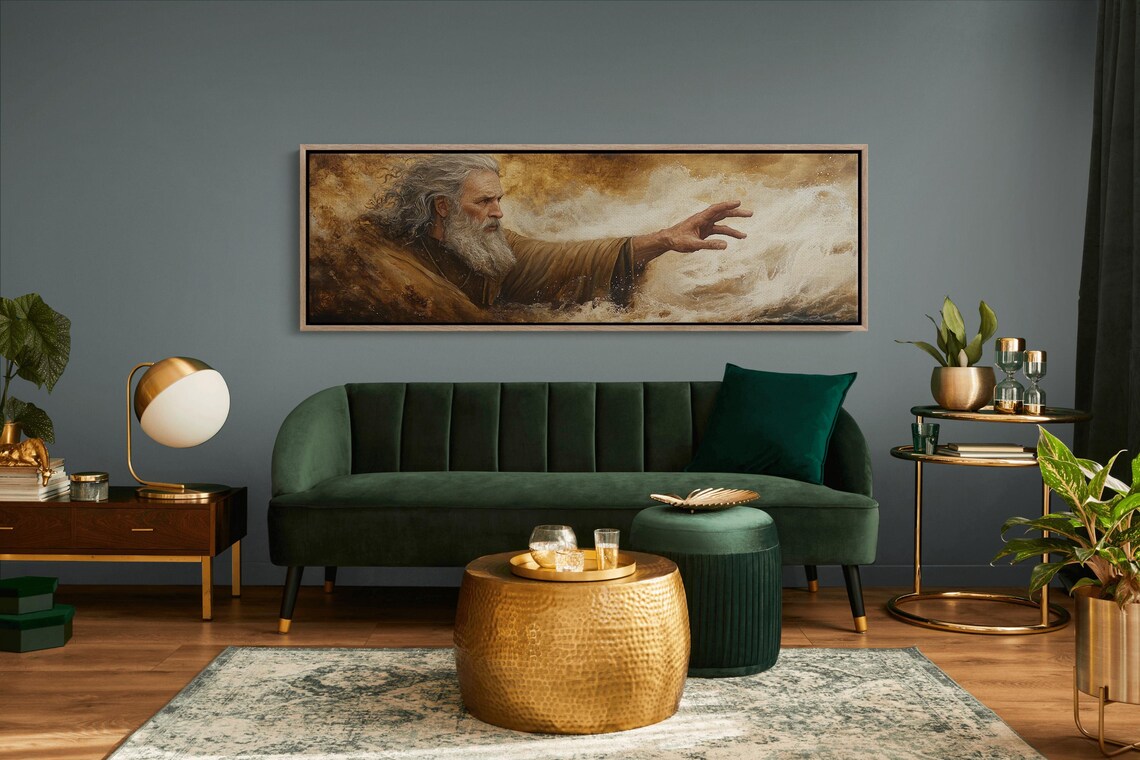 Moses Parting The Sea Biblical Epic Ocean Waves Dramatic Christian Poster - Image 4