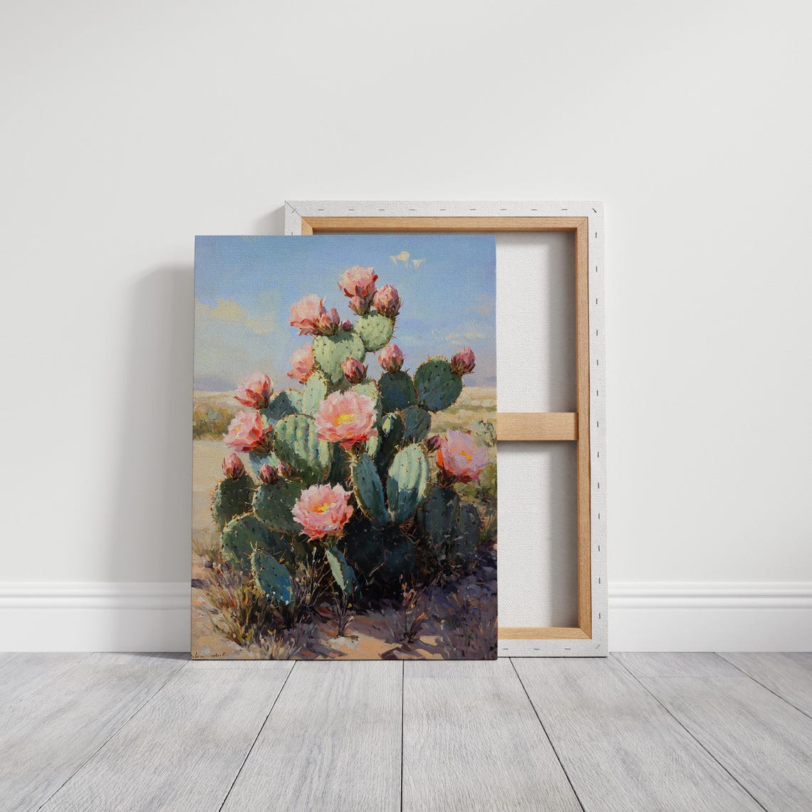 Blooming Prickly Pear Cactus with Pink Flowers Desert Poster - Image 4