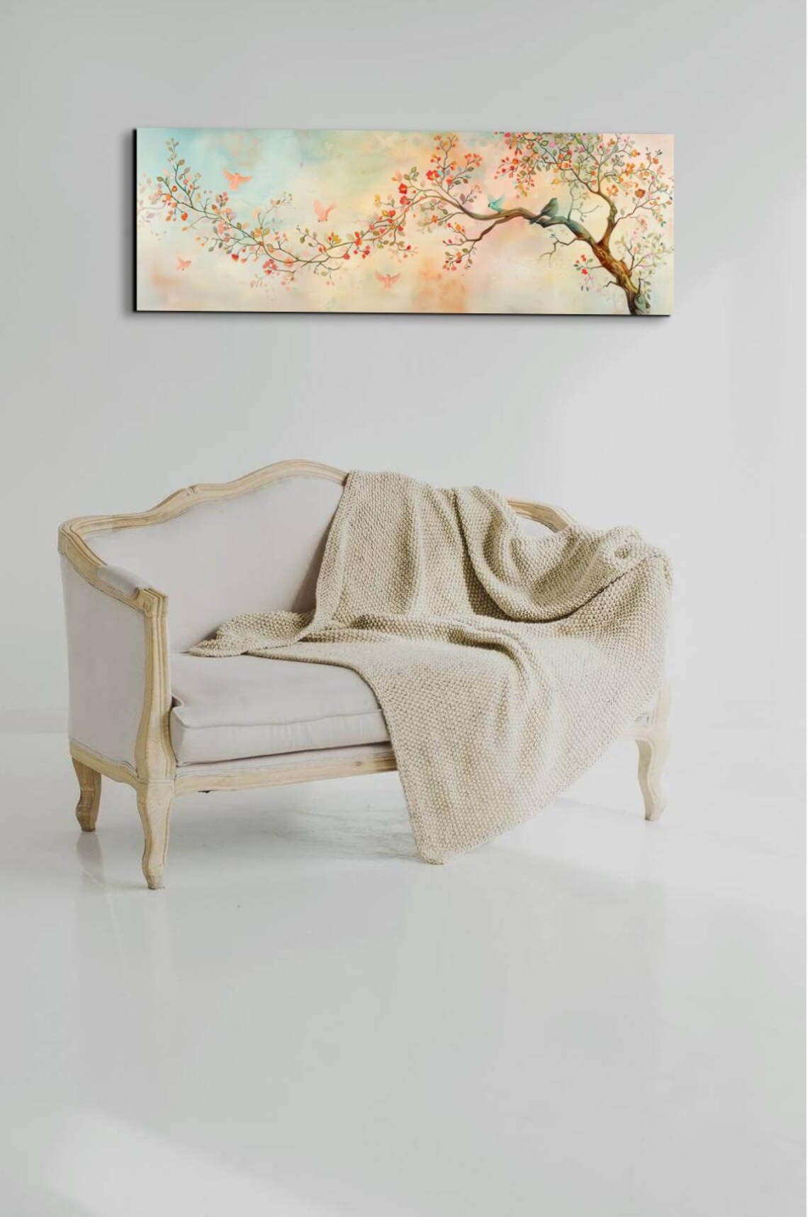 Small Birds Perched On A Branch, Watercolor Art Print - Image 4