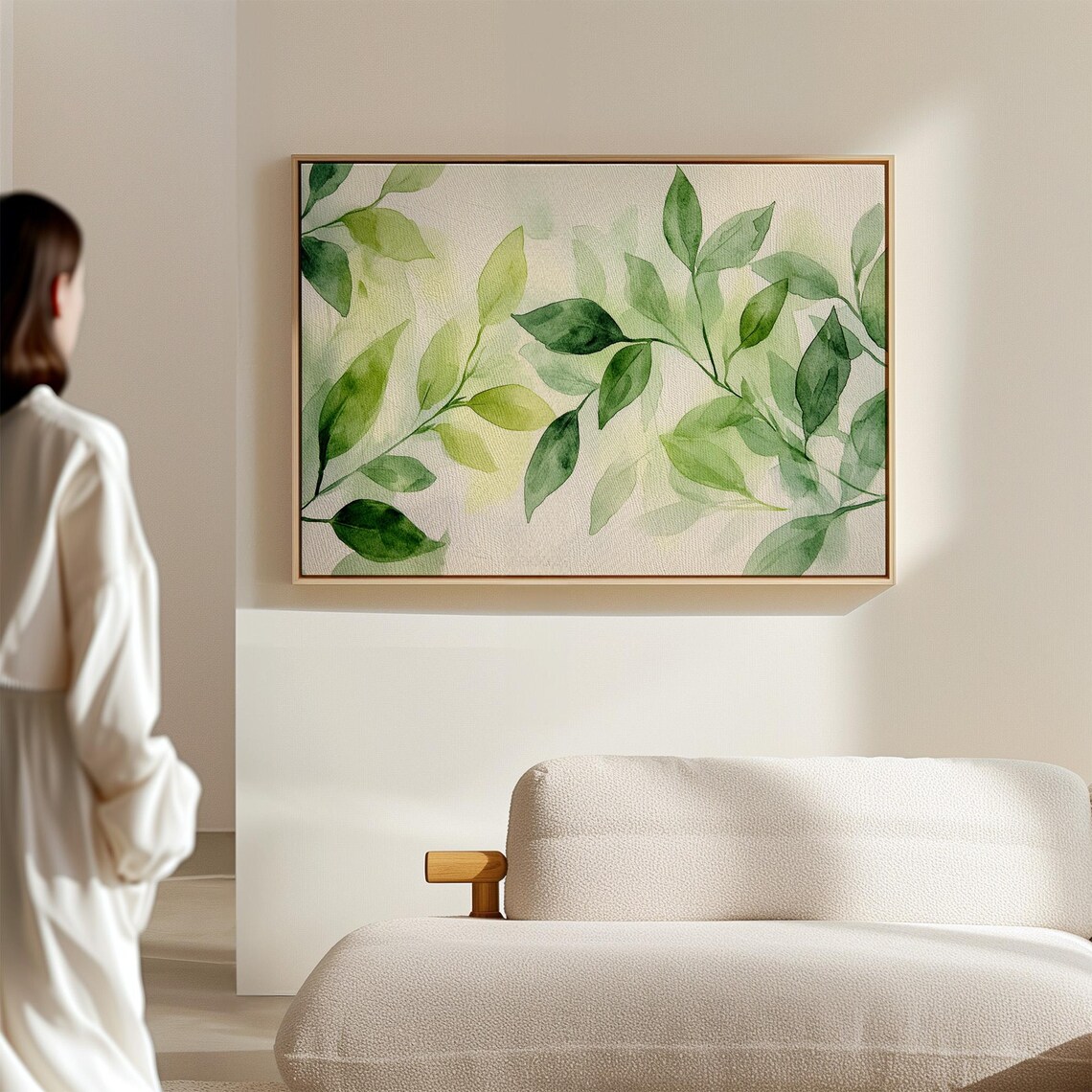 Green Watercolor Leaves Botanical Wall Art - Image 6